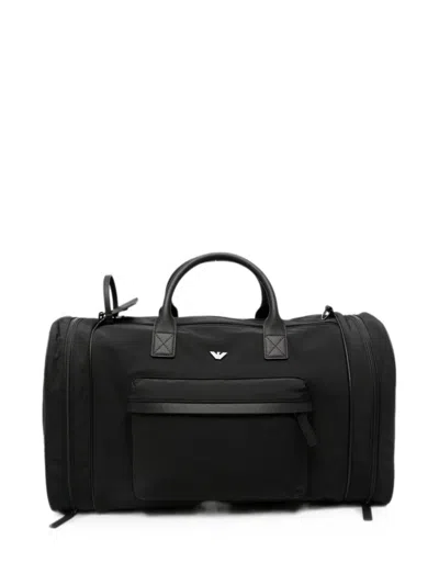 Emporio Armani Logo-plaque Holdall In Black