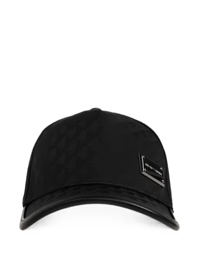 Emporio Armani Logo-plaque Jacquard Baseball Cap In Black