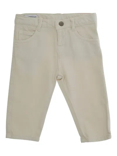 Emporio Armani Babies' Logo-plaque Jeans In Neutral