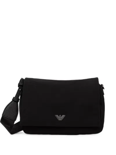 Emporio Armani Logo-plaque Messenger Bag In Black