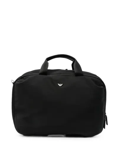 Emporio Armani Logo-plaque Multi-way Backpack In Black