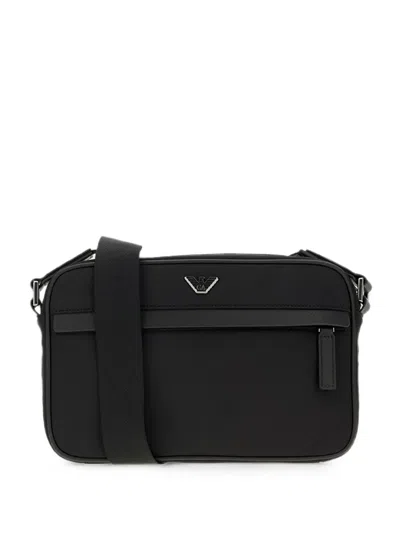 Emporio Armani Logo-plaque Shoulder Bag In Black