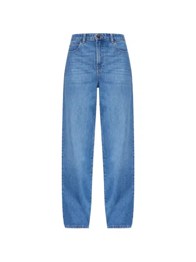 Emporio Armani Logo-plaque Straight-leg Jeans In Blue