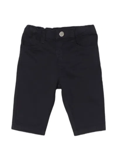 Emporio Armani Kids' Logo-plaque Straight-leg Trousers In Blue