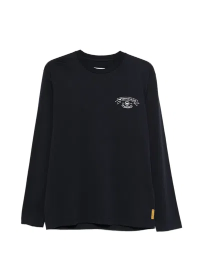 Emporio Armani Crew Neck Long Sleeves Cotton Jersey T-shirt In Black