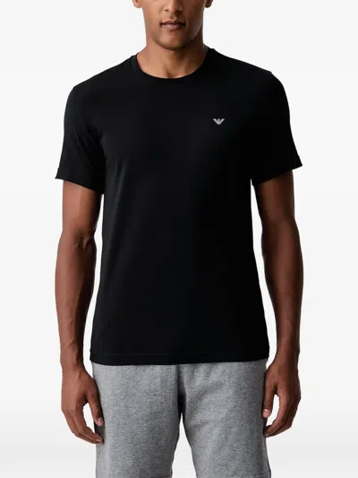 Emporio Armani Logo-print Pajamas In Black