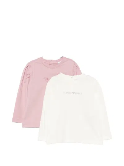 Emporio Armani Babies' Logo-print Puff-sleeve T-shirts Set (set Of Two) In Multi
