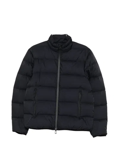 Emporio Armani Nylon Down Jacket High Neck Design In Black