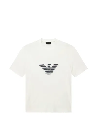 Emporio Armani Logo-print Short-sleeve T-shirt In White