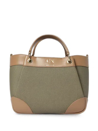 Emporio Armani Logo-print Strap Tote Bag In Green