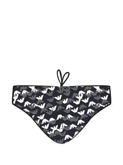 Emporio Armani Logo-print Swimming Briefs In Black