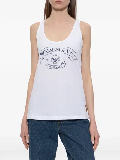 Emporio Armani Armani Jeans Printed Jersey Tank Top In Pink