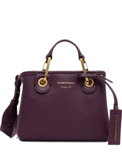 Emporio Armani Logo-print Tote Bag In Purple