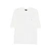 Emporio Armani Asv Domed Logo Pima-jersey T-shirt In White