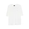 Emporio Armani Asv Domed Logo Pima-jersey T-shirt In White