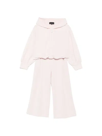 Emporio Armani Kids' Logo-print Zip-up Tracksuit In Pink
