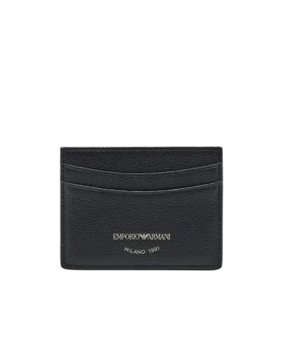 Emporio Armani Logo-printed Card Case In Black