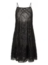 Emporio Armani Sequin-embellished Backless Mini Dress In Black