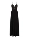 Emporio Armani Technical Cady Cut-out Dress With Jewel Detail In Black