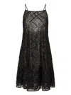 Emporio Armani Sequin-embellished Backless Mini Dress In Black