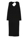 Emporio Armani Midi Dress Featuring Knot Detail And Open Design In Black