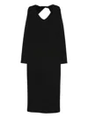 Emporio Armani Midi Dress Featuring Knot Detail And Open Design In Black