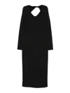 Emporio Armani Midi Dress Featuring Knot Detail And Open Design In Black