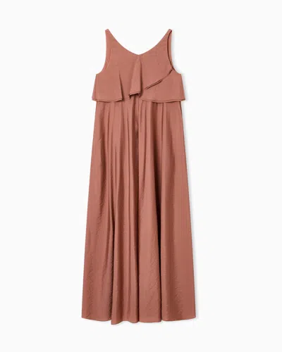 Emporio Armani Long Dress In Icon Modal Muslin In Multi