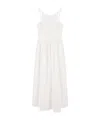 Emporio Armani Long Dress In Poplin With Smocked Motif In Purple