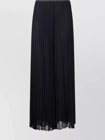 EMPORIO ARMANI LONG PLEATED GEORGETTE SKIRT WITH SHEER OVERLAY