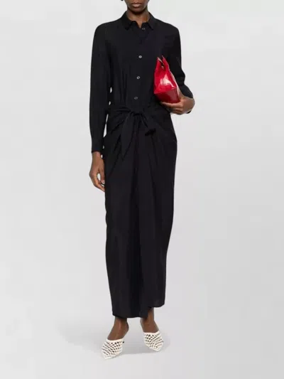 Emporio Armani Long Shirt Dress Featuring Waist Tie In Black