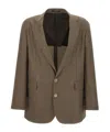 Emporio Armani Super 130's Wool Tobacco Blazer In Brown