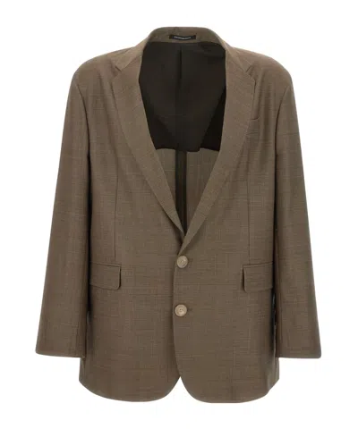 EMPORIO ARMANI EMPORIO ARMANI SINGLE BREASTED CHECK PATTERNED BLAZER