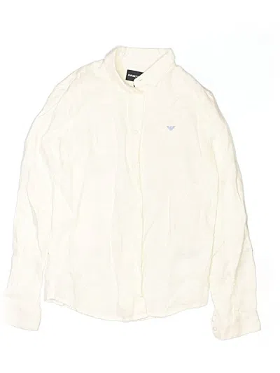 Pre-owned Emporio Armani Kids' Long Sleeve Button Down Shirt In Ivory