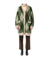 Emporio Armani Long Argyle Pattern Jacket Front Pockets In Green