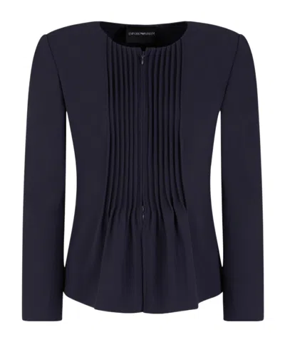 Emporio Armani Long Sleeve Casual Jacket In Black