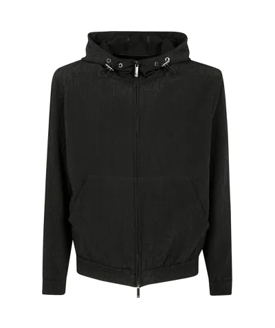 Emporio Armani Long Sleeve Casual Jacket In Black