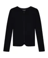 Emporio Armani Chevron Motif Jersey Zip-up Jacket In Black