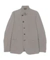 Emporio Armani Virgin Wool Blend Textured Fabric Jacket In Gray