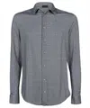Emporio Armani Houndstooth Pattern Shirt In Black