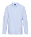 Emporio Armani Micro Chevron Textured New York Fit Shirt In Blue