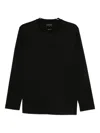 Emporio Armani Classic Crew Neck Sweatshirt With Logo Embroidery In Black