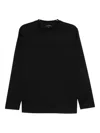 Emporio Armani Classic Crew Neck Sweatshirt With Logo Embroidery In Black