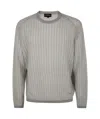 Emporio Armani Men's Lyocell Pullover Sweater In Gray
