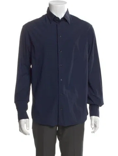Pre-owned Emporio Armani Long Sleeve Dress Shirt In Blue