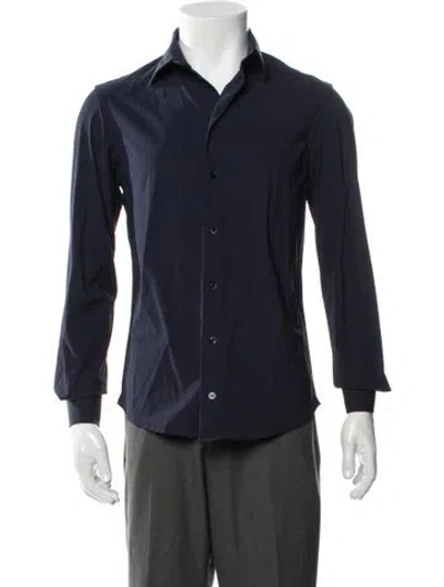 Pre-owned Emporio Armani Long Sleeve Dress Shirt In Blue
