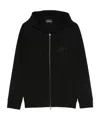 Emporio Armani Logo Cotton Hoodie With Hooded Design In Black