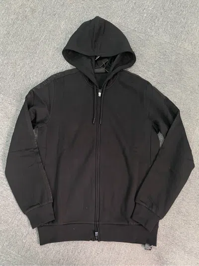 Emporio Armani Long Sleeve Hooded Sweatshirt In Black