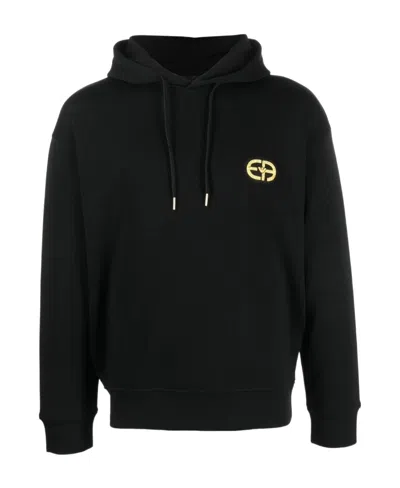 Emporio Armani Long Sleeve Hoodie In Black