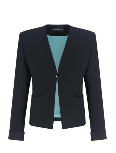 Emporio Armani Long Sleeve Jacket In Black
